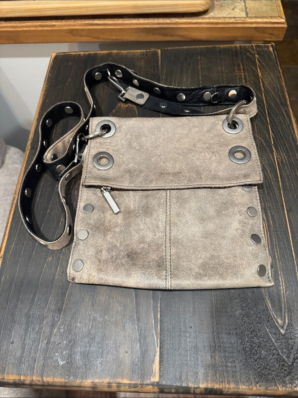 Hammitt Montana Reversible
Crossbody Bag Pewter Gray, Black, Silver